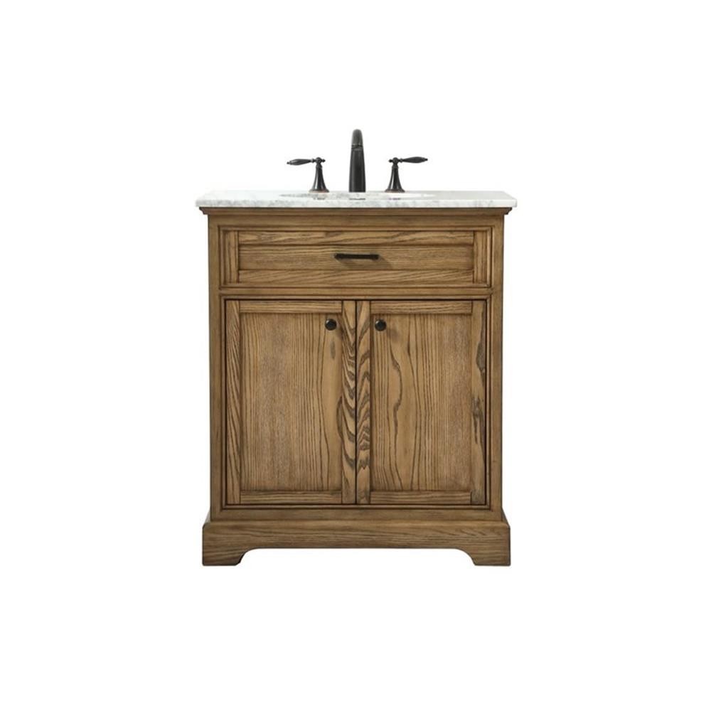 Elegant Decor Americana 30″ Aluminum Alloy Single Bathroom Vanity in Driftwood