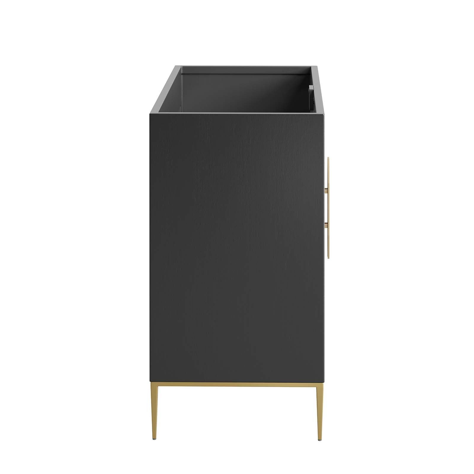 Modway Awaken 48″ Solid Wood and MDF Bathroom Vanity Cabinet in Black