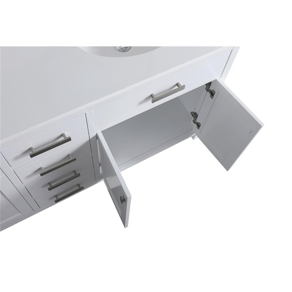 Pemberly Row Modern / Contemporary 72″ Vanity Base Only in White