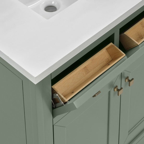 30″ James Martin Chicago 503-V30-SC-3CSP Vanity Cabinet Charcoal Soapstone Top