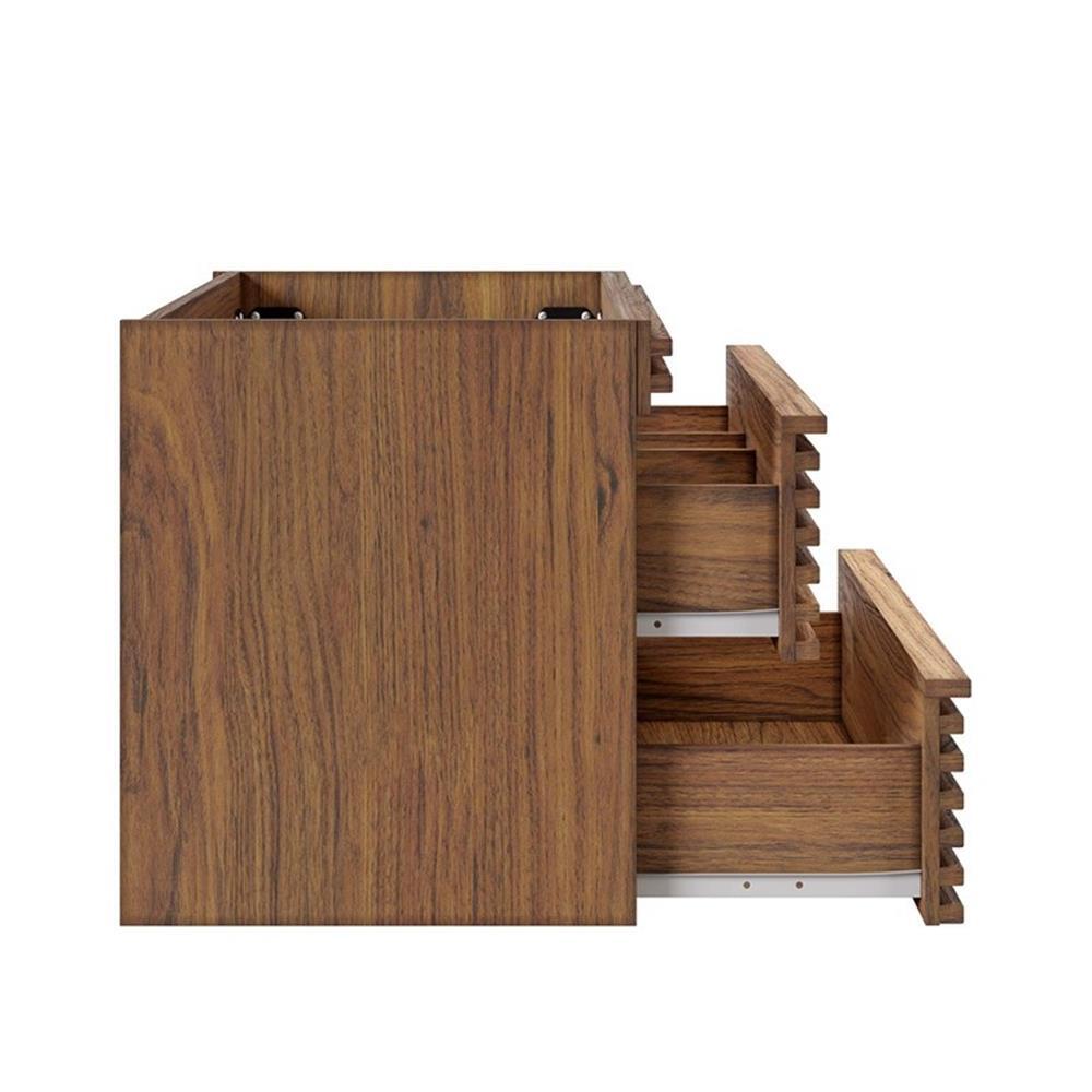 Modway Render 29″ MDF Wood Wall-Mount Bathroom Vanity Cabinet in Walnut