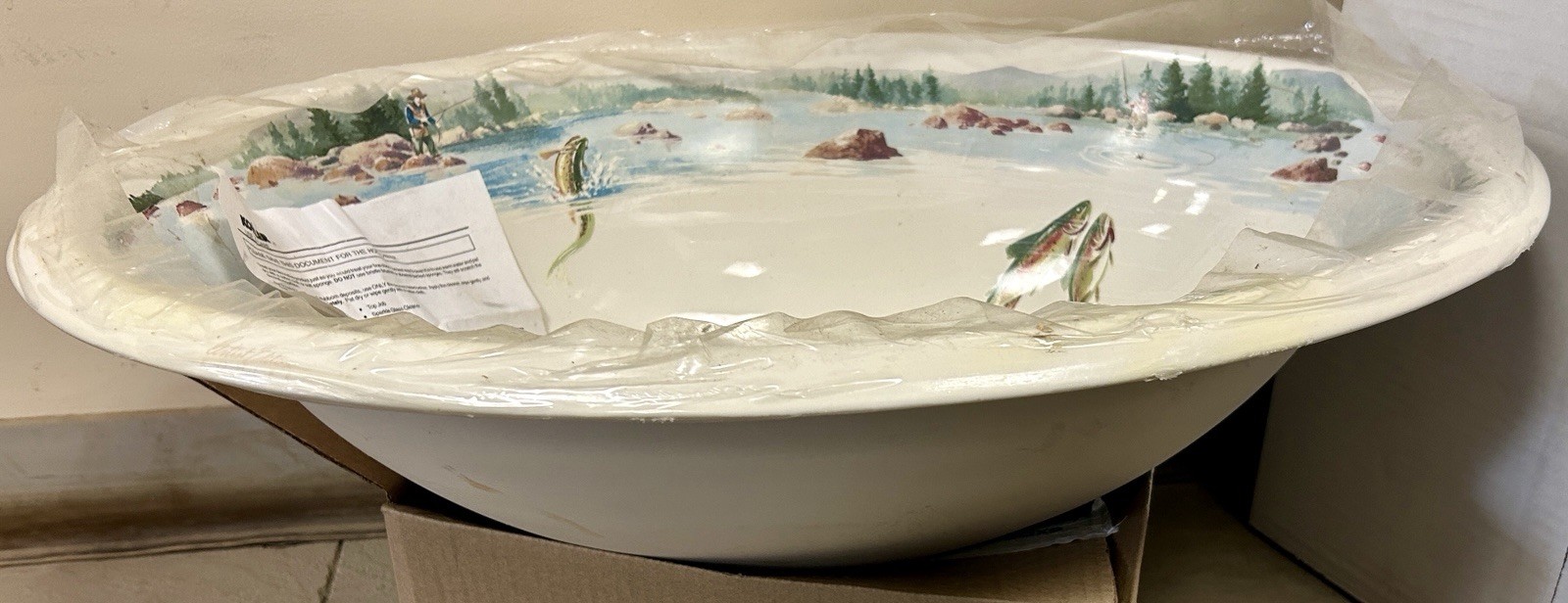 Kohler The Rod And the Fly Design Sink, Biscuit (Discontinued)