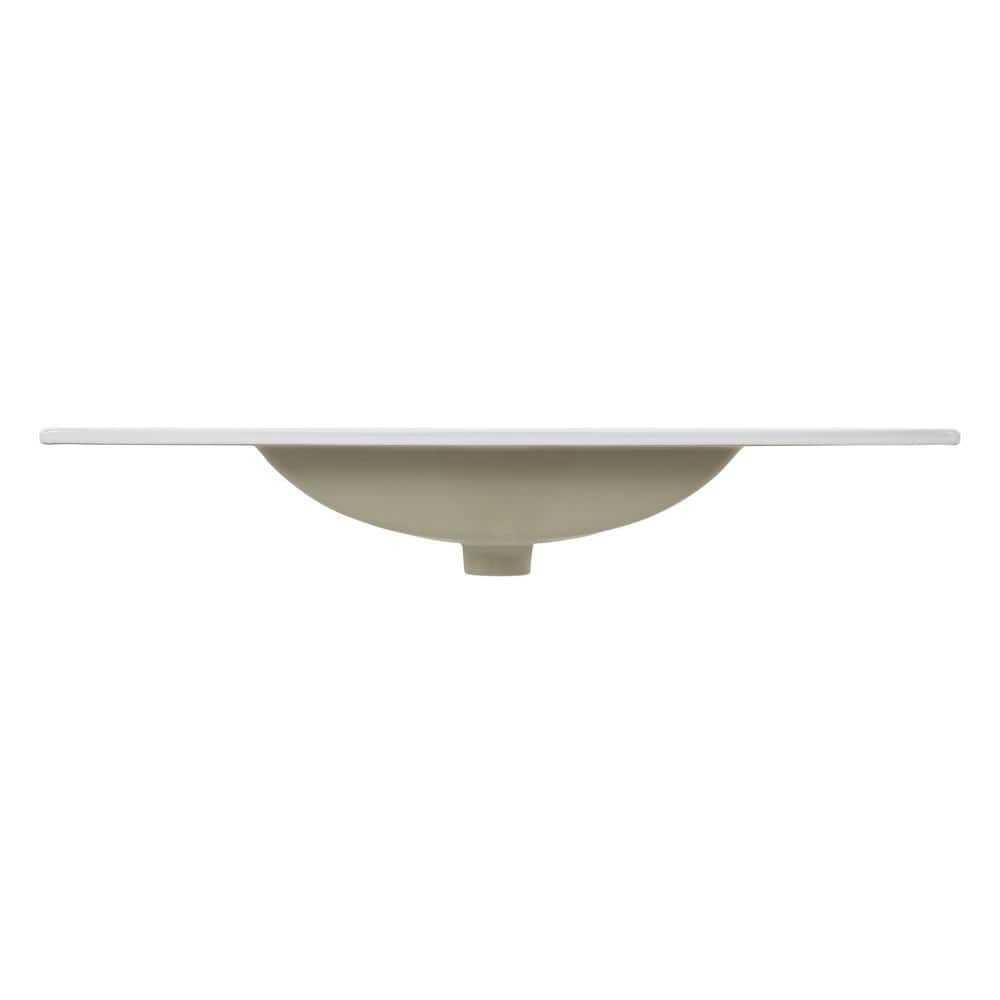 JONATHAN Y 36″ W x 18.25″ D Classic Rectangular Ceramic Sink Vanity Top White
