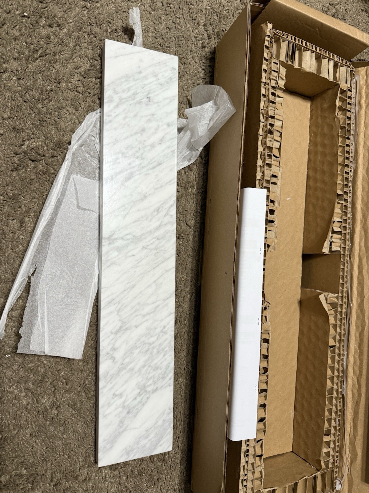 Home Decorators Collection MT22CW-SS 21.25″ Bath Marble Vanity Sidesplash White