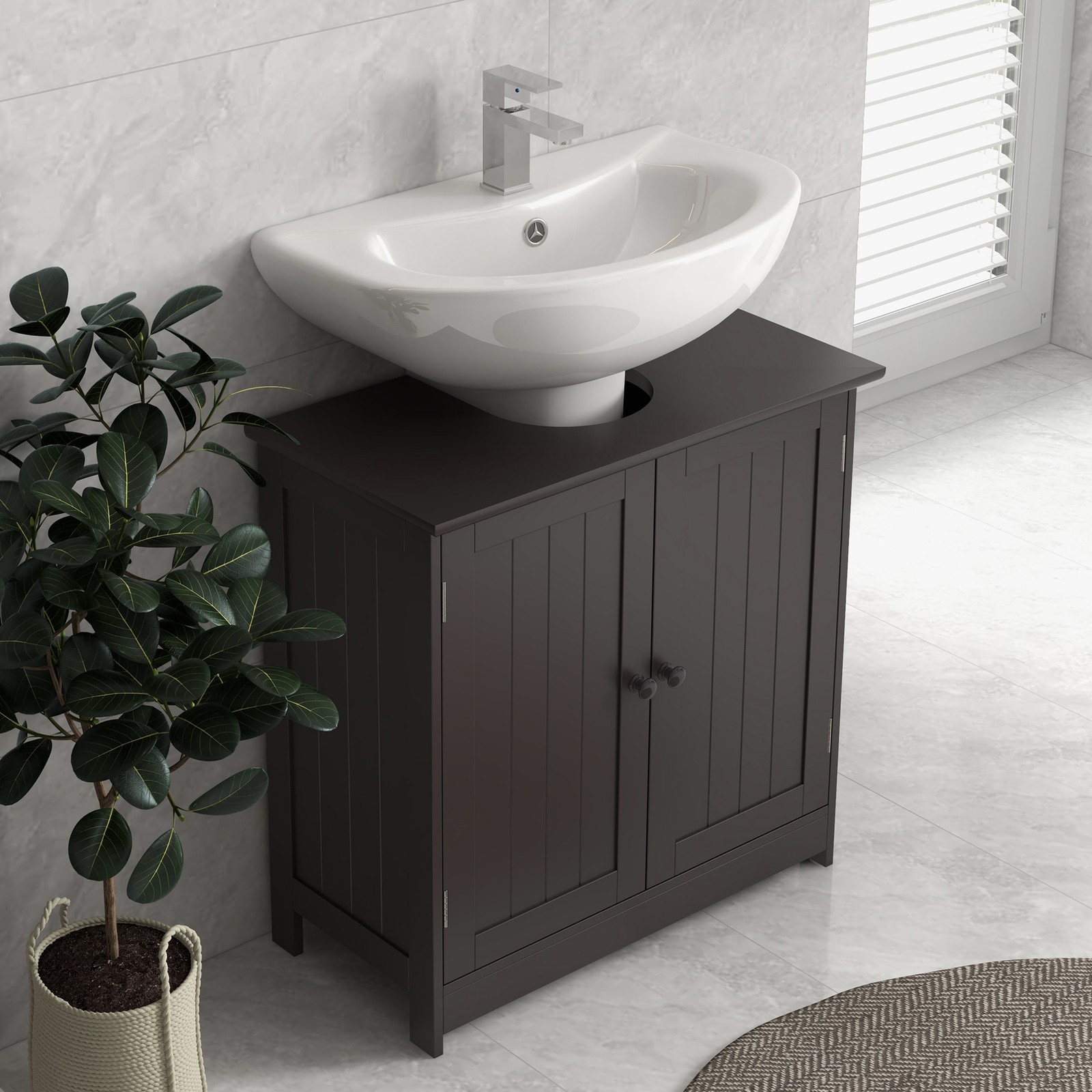 Bathroom Vanity Cabinet Under Sink Bathroom Cabinet with 2 Door Adjustable Shelf