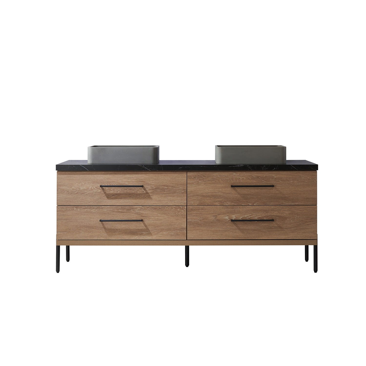 Miseno MV-NM-705172S Trento 72″ – North American Oak / Black