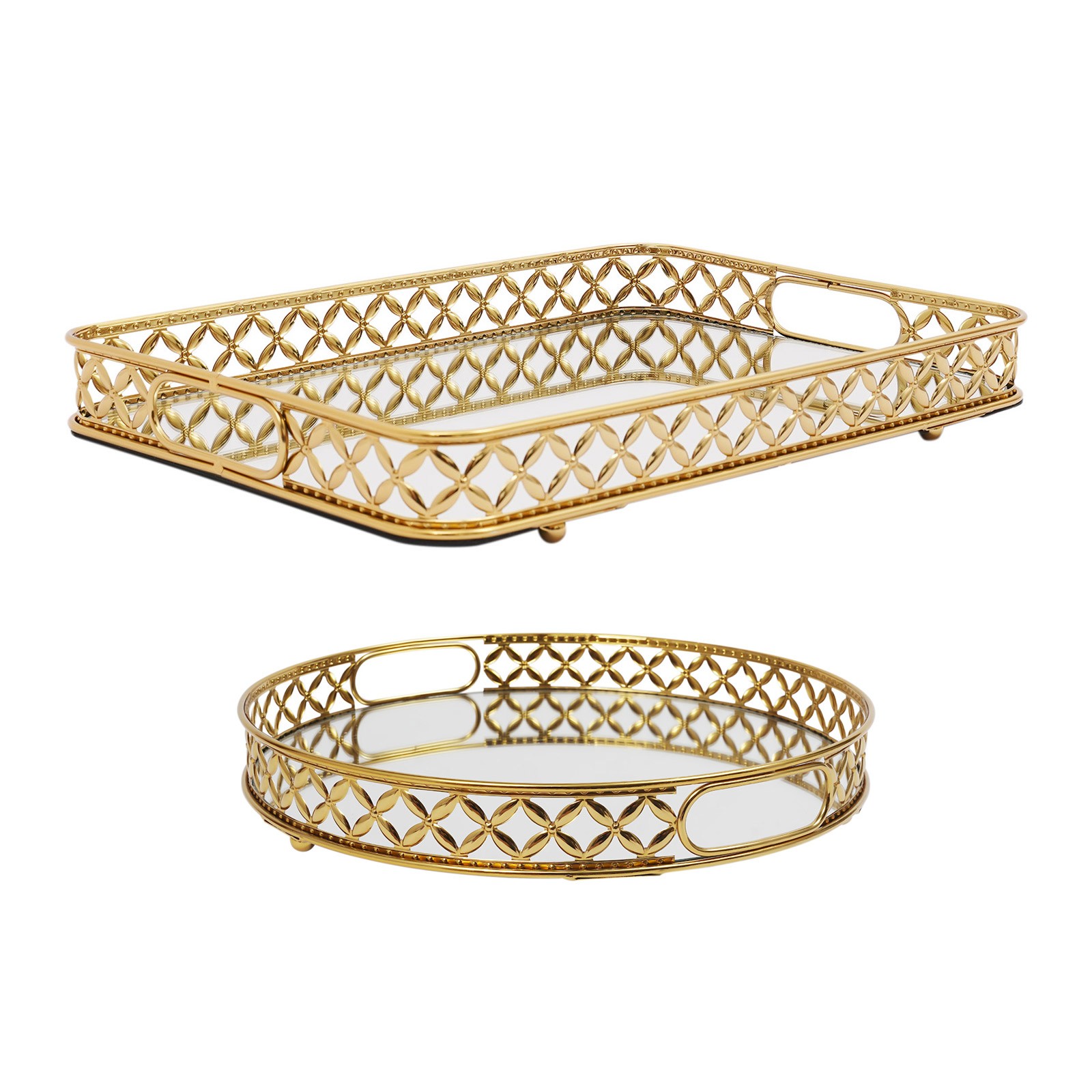 Decorative Tray Mirror Tray, Mirrored Vanity Tray for Bathroom Counter