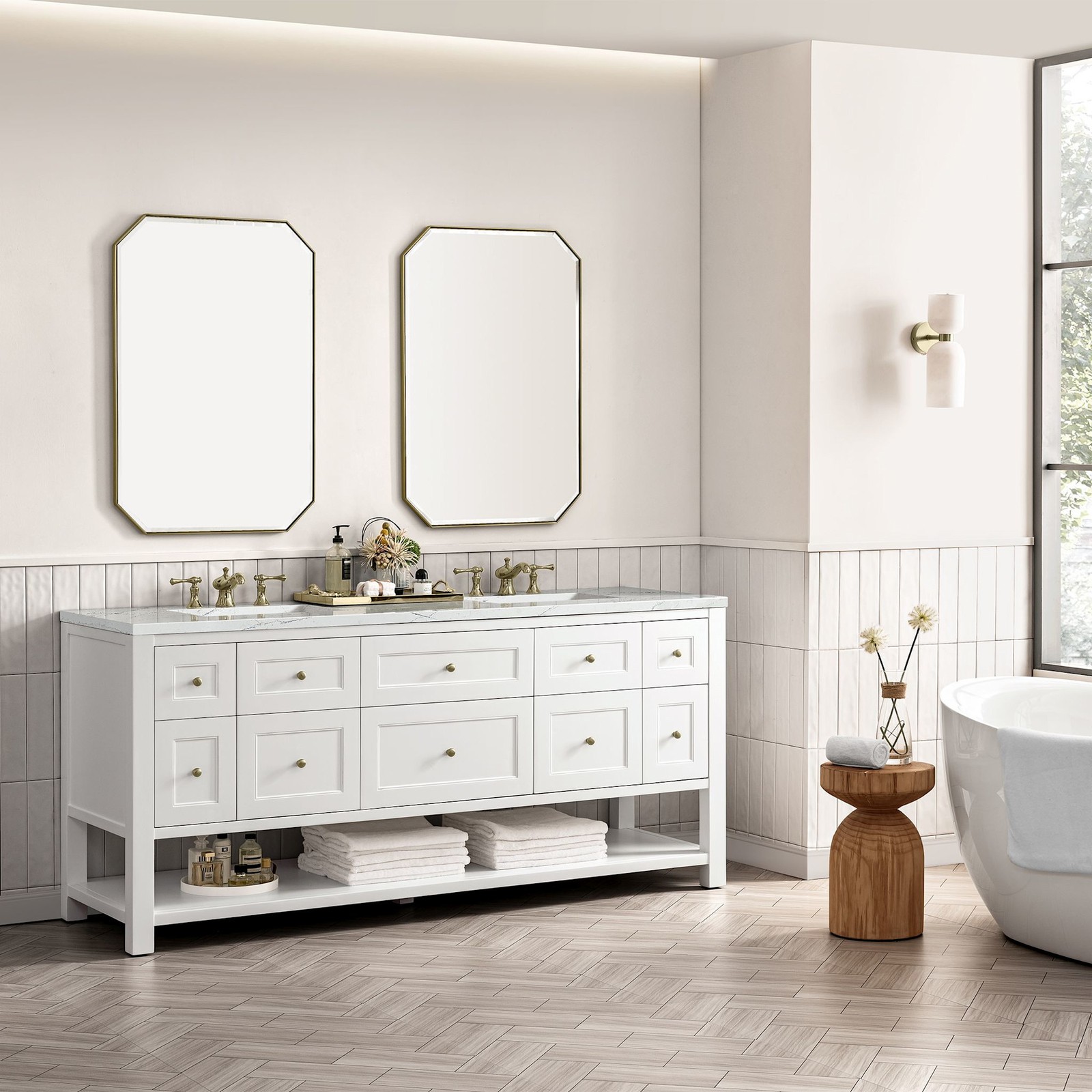 James Martin Vanities 330-V72-FENC Breckenridge 72″ – Serenity Blue