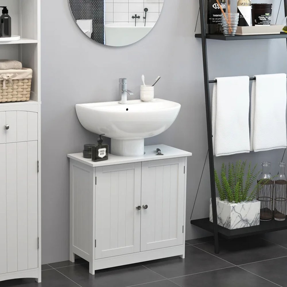 Pedestal Under Sink Storage Bathroom Vanity with 2 Doors Bathroom Cabinet Space