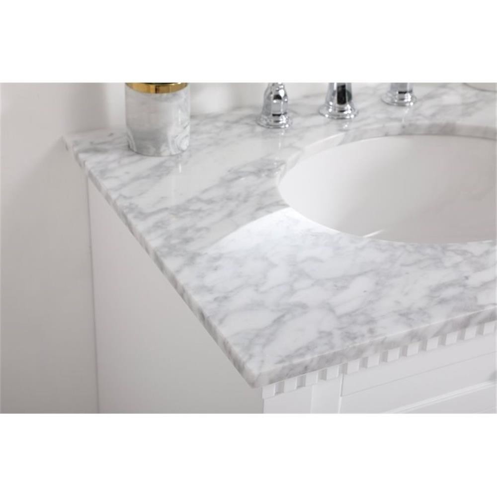 Elegant Decor Clarence 30″ Solid Wood and Metal Single Bathroom Vanity in White