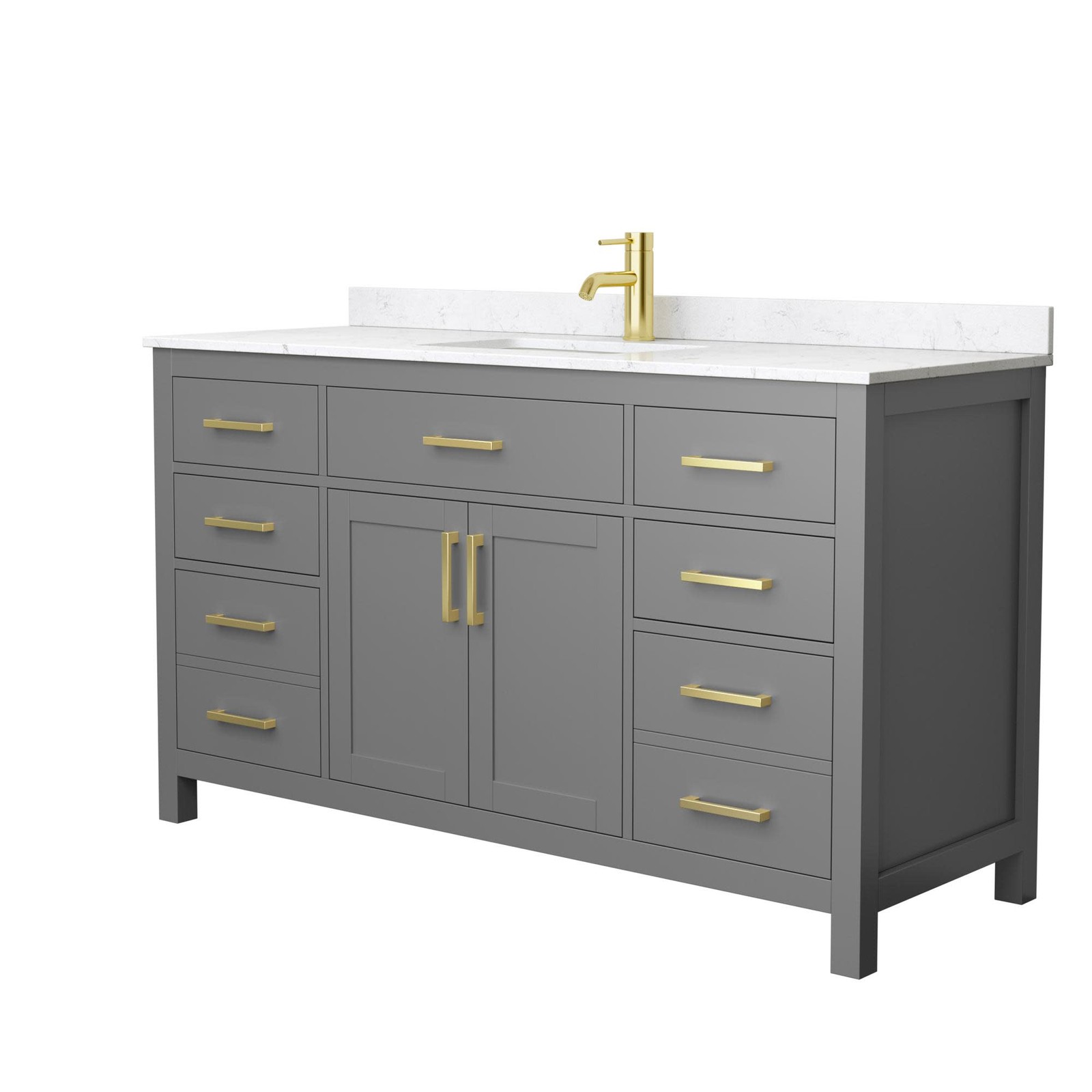 Wyndham Collection WCG242460S-UNSMXX Beckett 60″ – Green / Carrara Cultured
