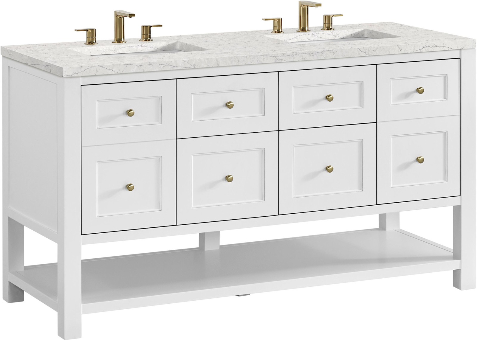 James Martin Vanities 330-V60D-FEJP Breckenridge 60″ – Whitewashed Oak