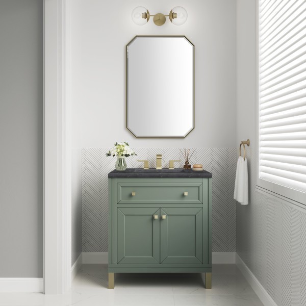30″ James Martin Chicago 503-V30-SC-3CSP Vanity Cabinet Charcoal Soapstone Top