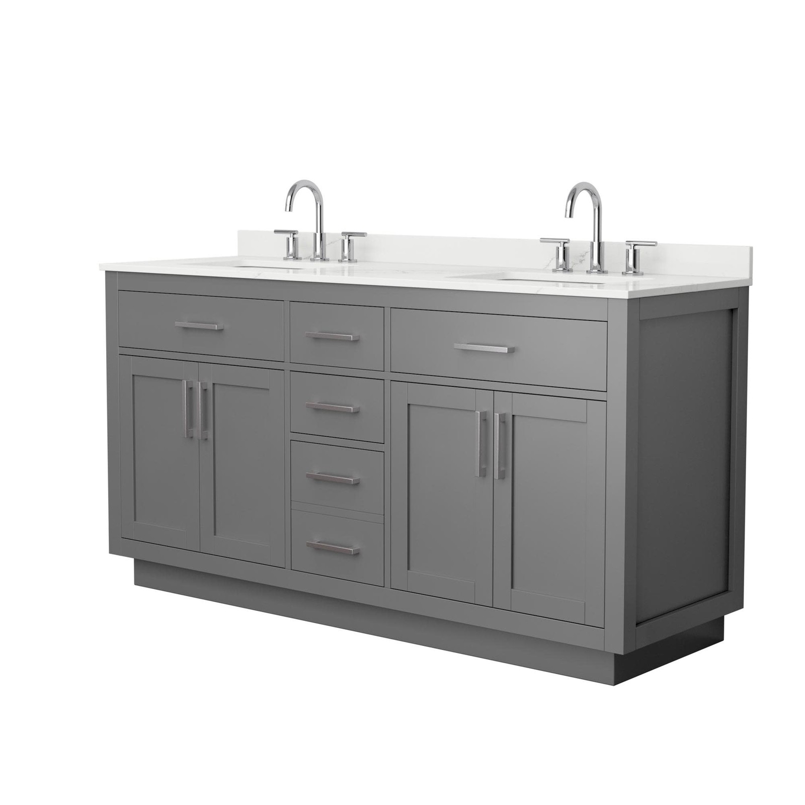 Wyndham Collection WCG262666D-QTZ-US3MXX Beckett TK 66″ – White / White Quartz