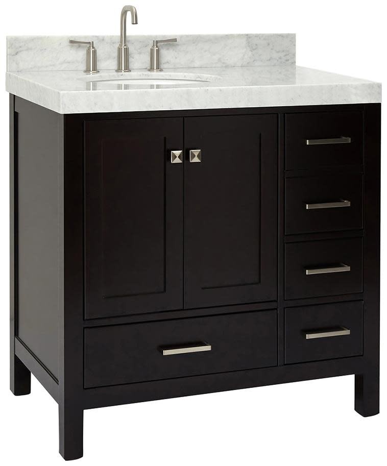 Ariel A036SLCW5OVO Cambridge 36″ – Espresso / Italian Carrara Marble Top /