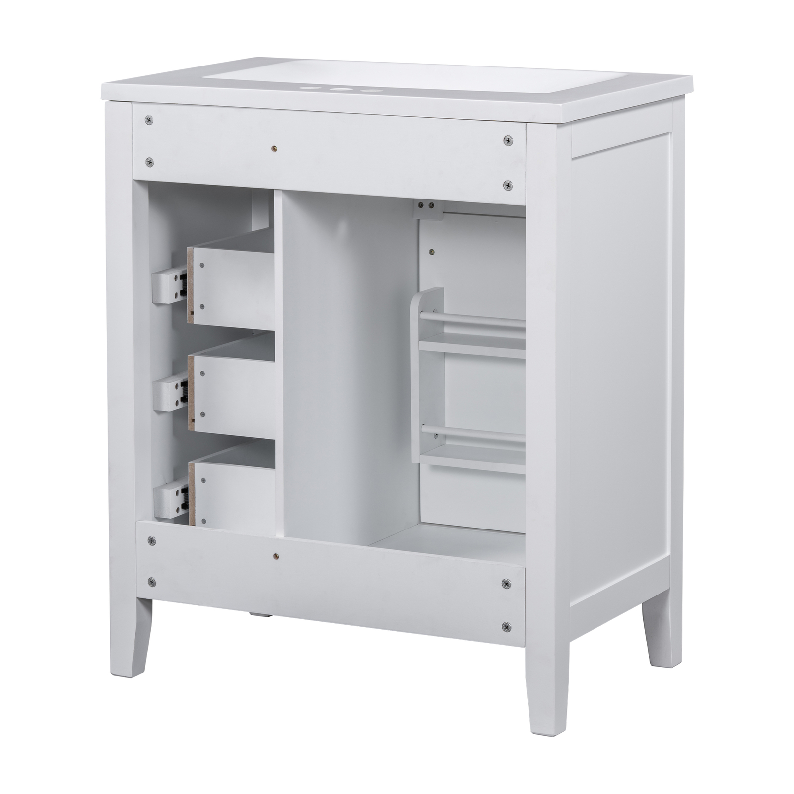 30″ Bathroom Vanity with Sink, Freestanding Vanity Storage Cabinet, 3 Drawers