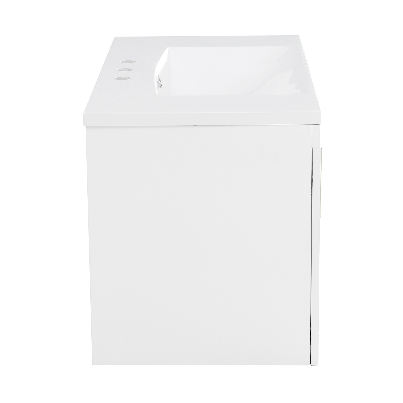36″ Floating Bathroom Vanity Cabinet with 2 Drawers, Solid Wood, White