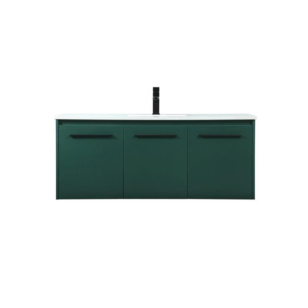 Elegant Decor Penn 48″ Aluminum Alloy MDF Single Bathroom Vanity in Green