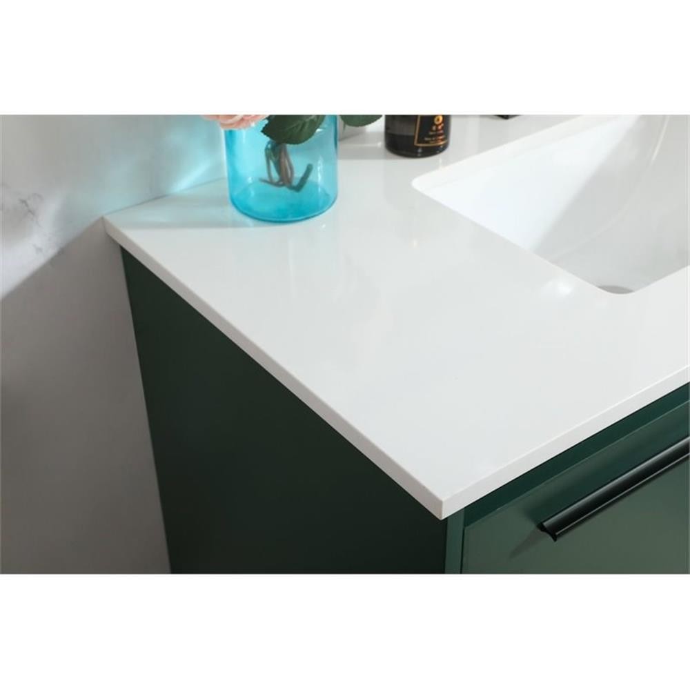 Elegant Decor Roman 36″ Aluminum Alloy MDF Single Bathroom Vanity in Green