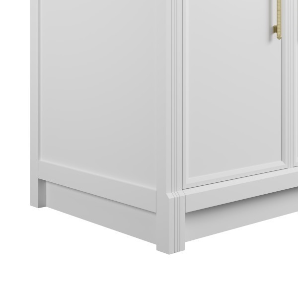 96″ James Martin Bellshire 660-VMC96-BW-3VSL Dual Vanity Cabinet Silver Top