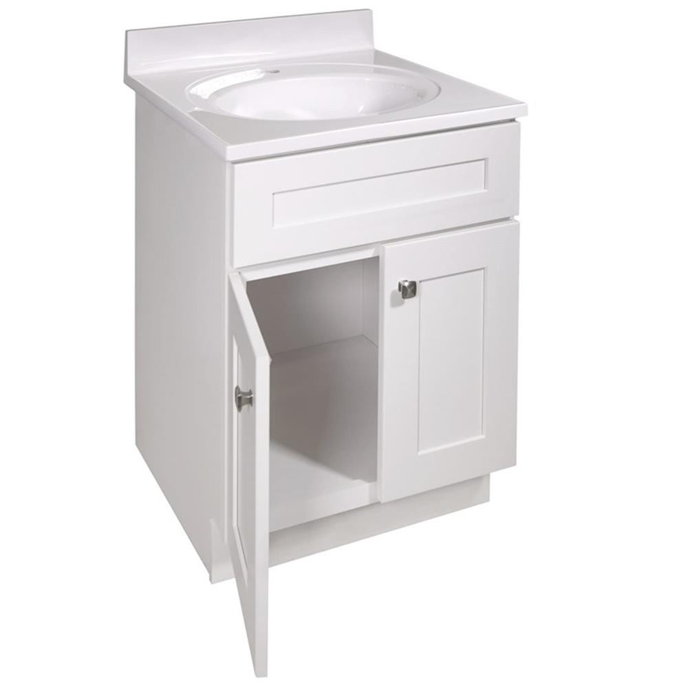 Bowery Hill 25″ Bathroom Vanity with Marble Top Assembled in White