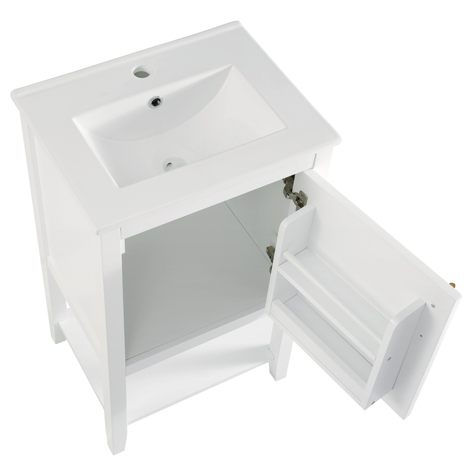 20″ Bathroom Vanity with Sink, Cabinet, Soft Close Door, White