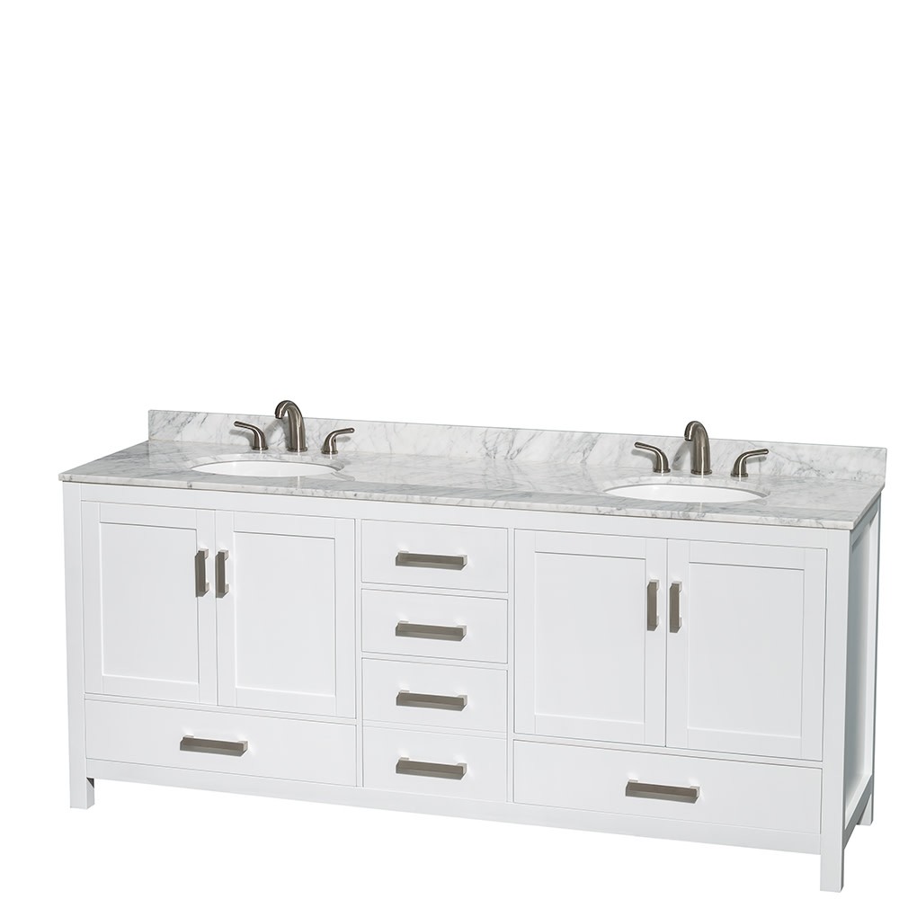 Wyndham Collection WCS141480DUNOMED Sheffield 80″ – Espresso / White Carrara
