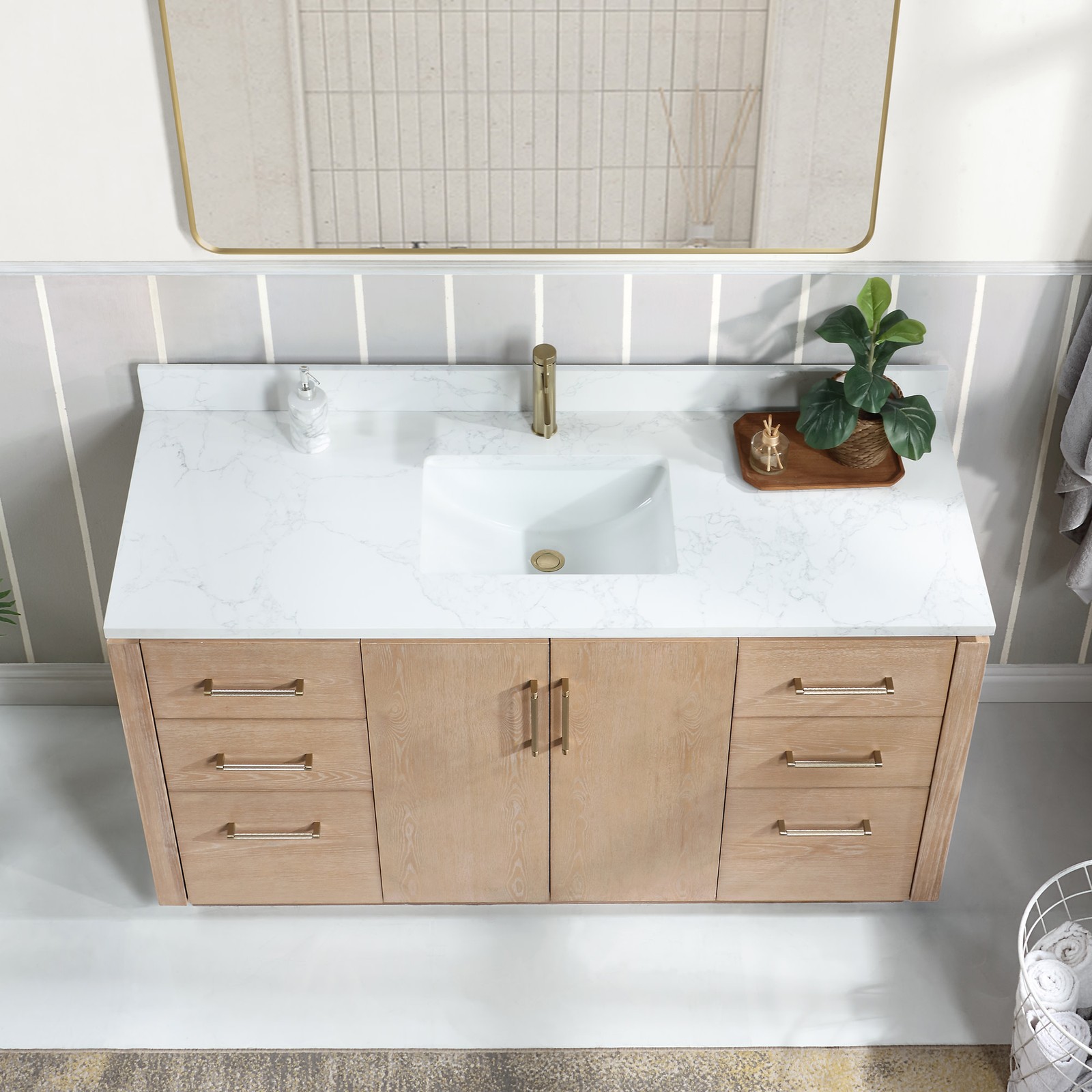 Miseno MV-NM-705760 San 60″ – Natural Walnut / White Grain