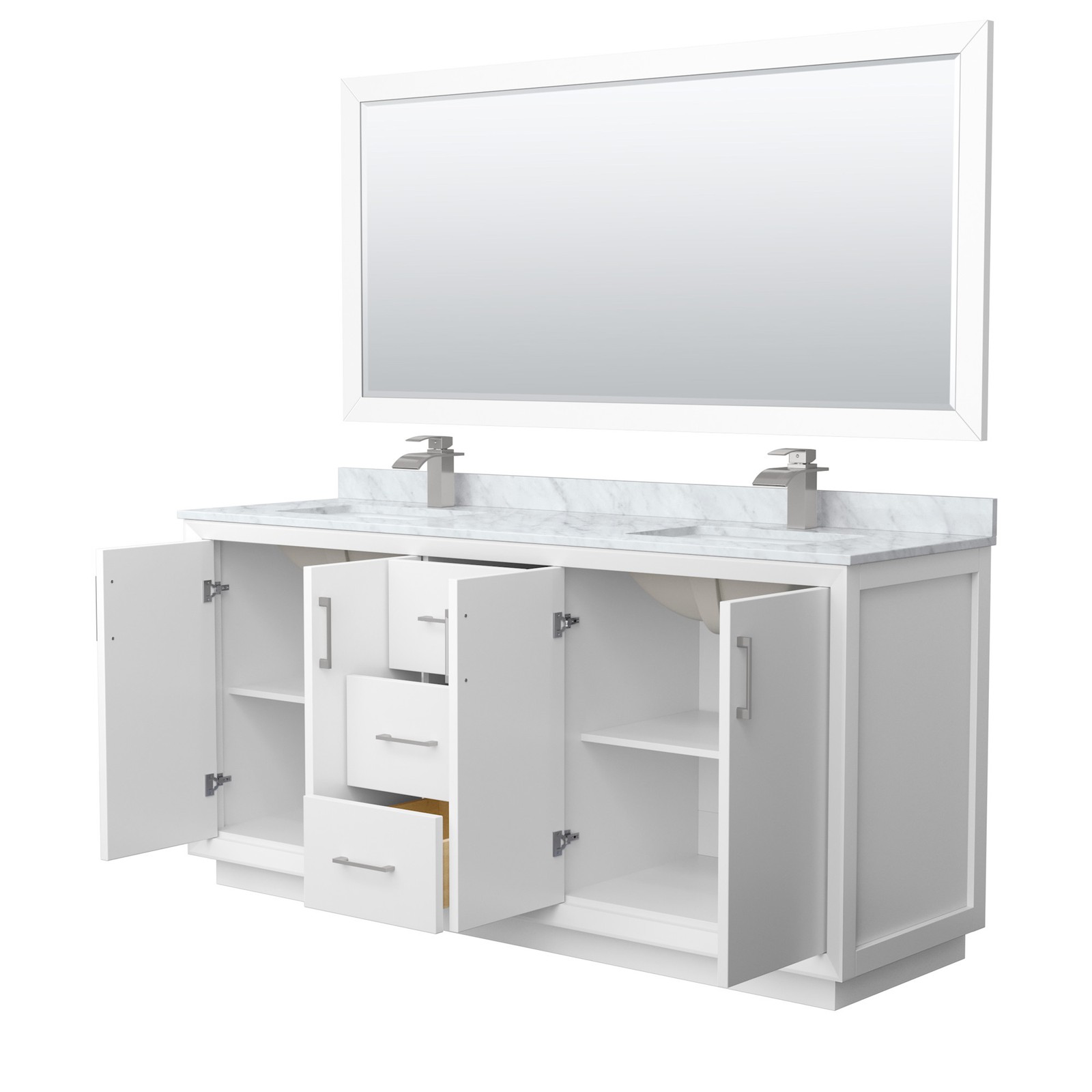 Wyndham Collection WCF414172D-NAT-UNSM70 Strada 72″ – Dark Gray / Matte Black