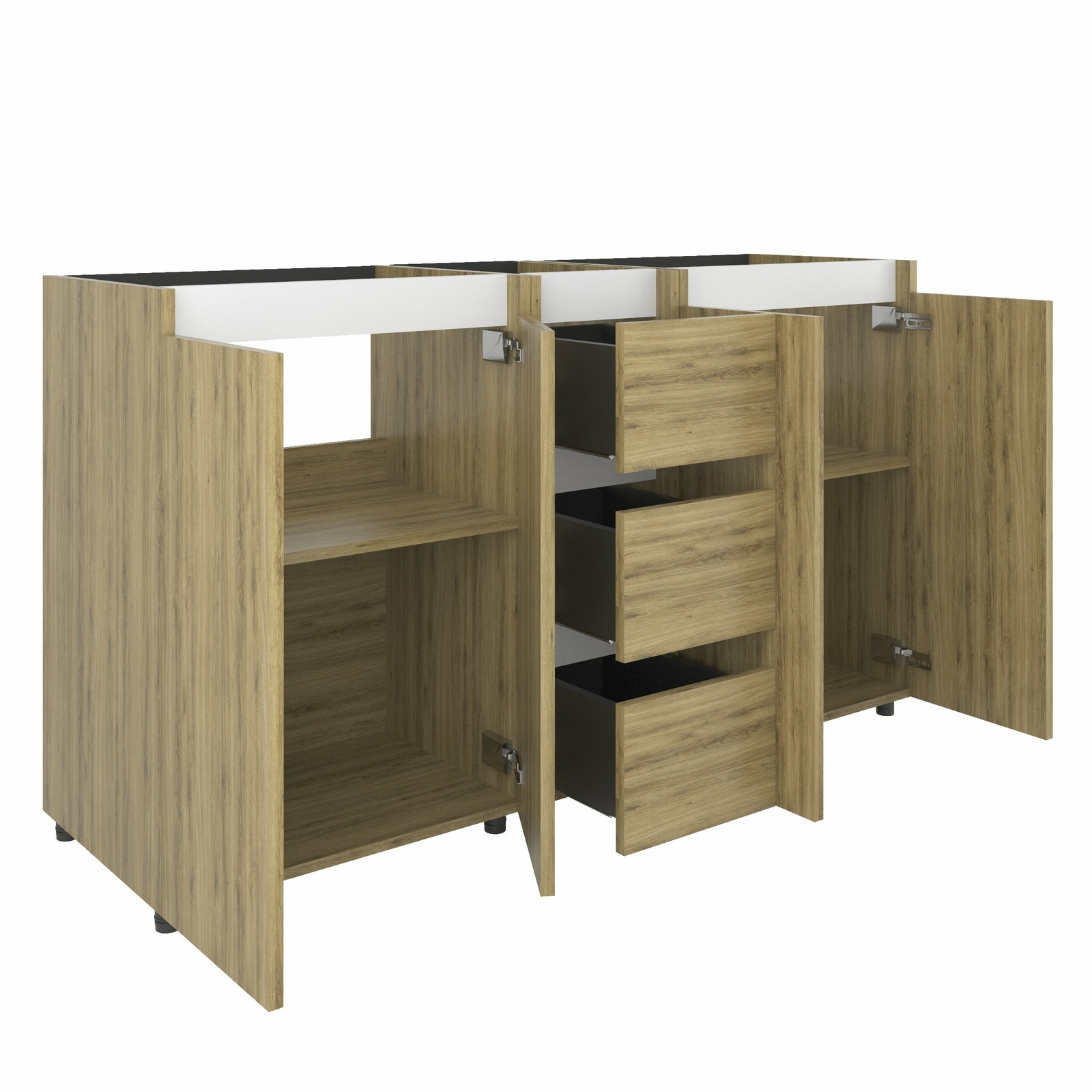 Tennesse 60″ Vanity Base Cabinet | Ginger Oak Wood | 60 X 33,5 X 21,5 In