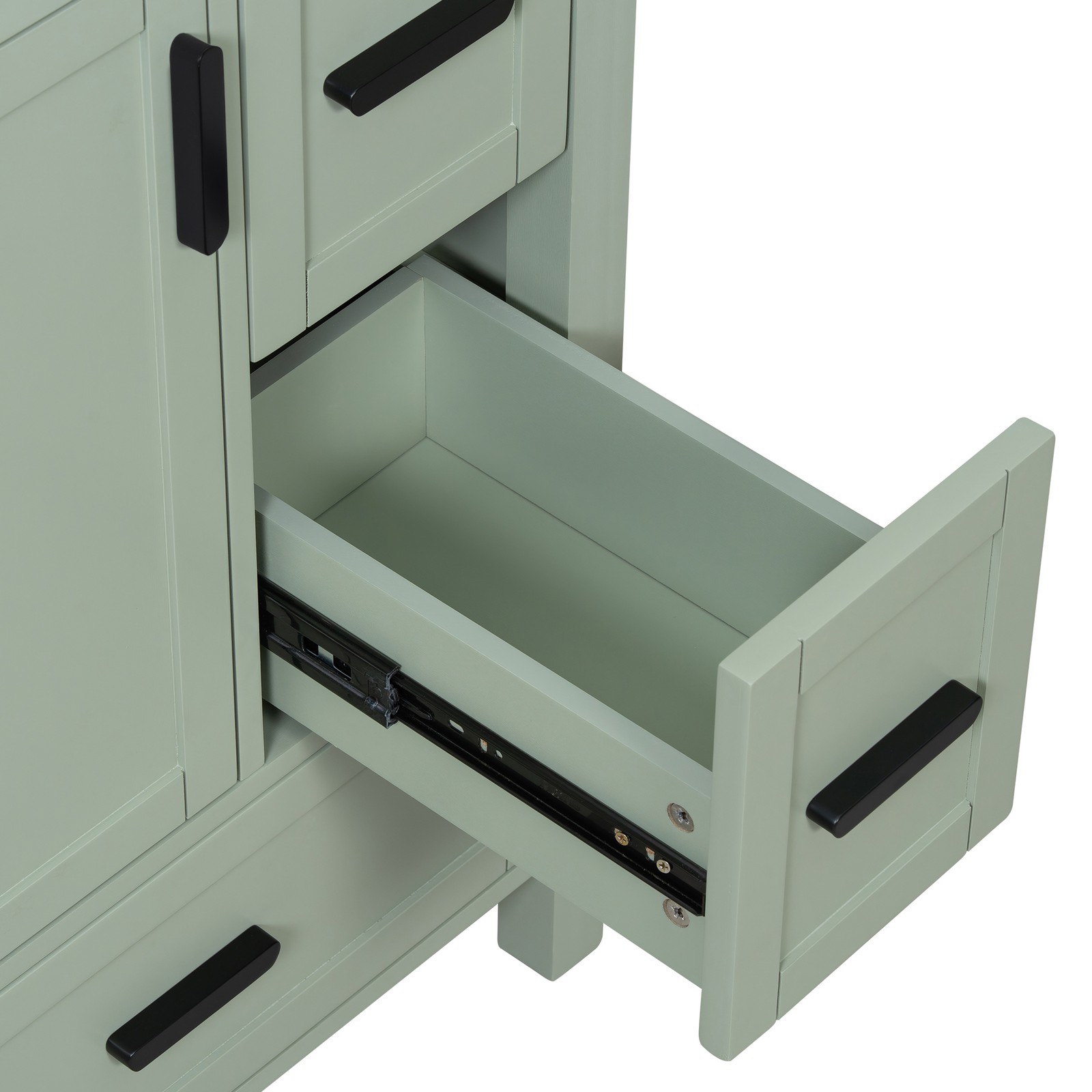24″ Bathroom Vanity w/Ceramic Sink Modern Freestanding Vanity Cabinet w/3 Doors