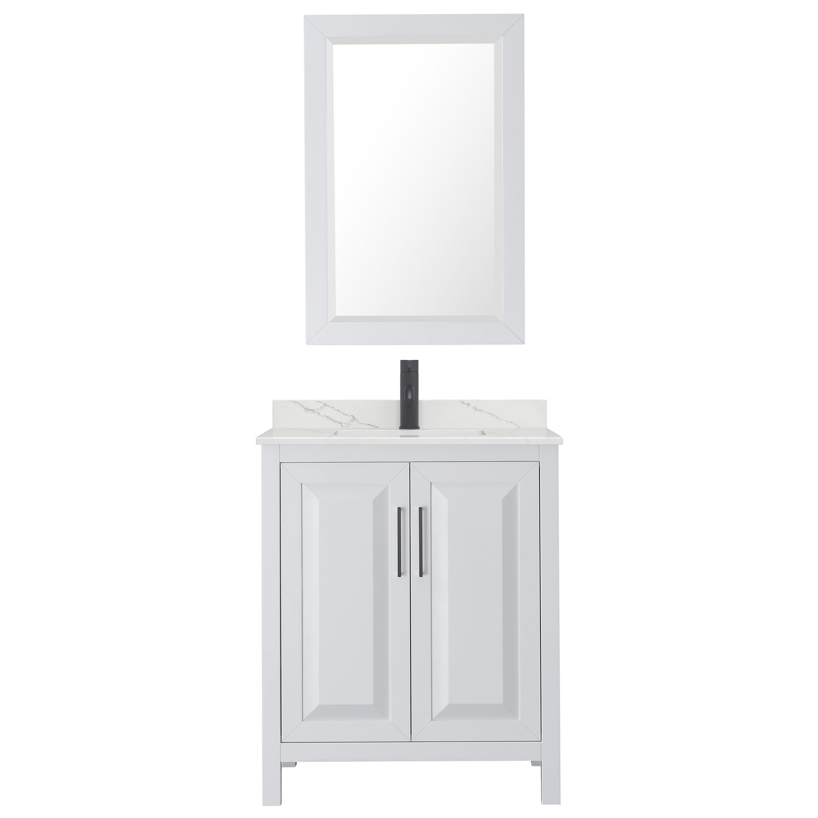 Wyndham Collection WCV252530S-QTZ-UNSM24 Daria 30″ – Dark Blue / Giotto Quartz