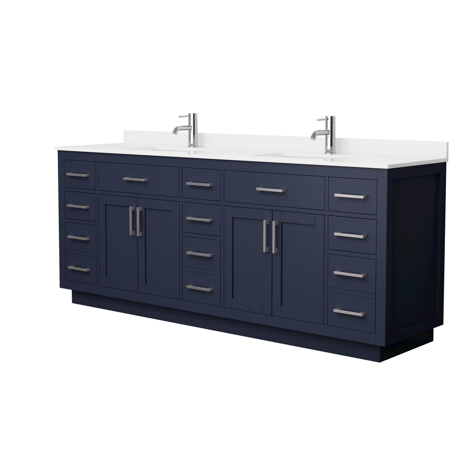 Wyndham Collection WCG262684D-QTZ-UNSMXX Beckett TK 84″ – White / White Quartz