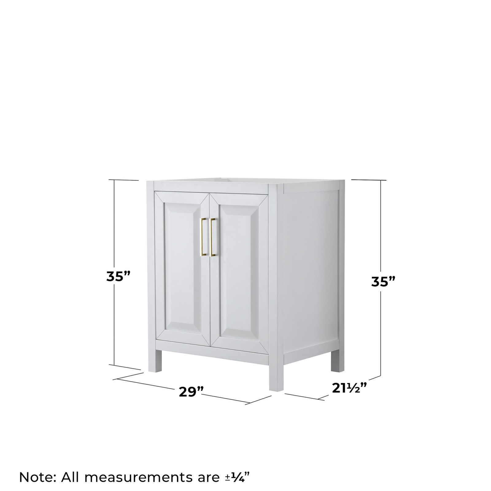Wyndham Collection WCV252530SCXSXXMXX Daria 29″ Single – White / Brushed Gold