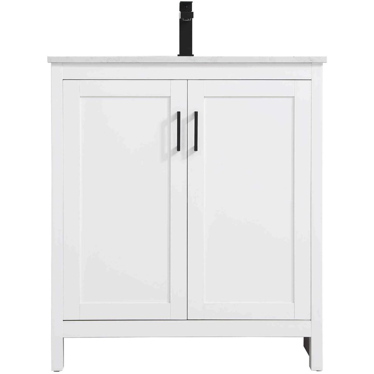 Elegant Lighting VF25130MWH Finnley 30 X 34 inch White Bathroom Vanity Cabinet