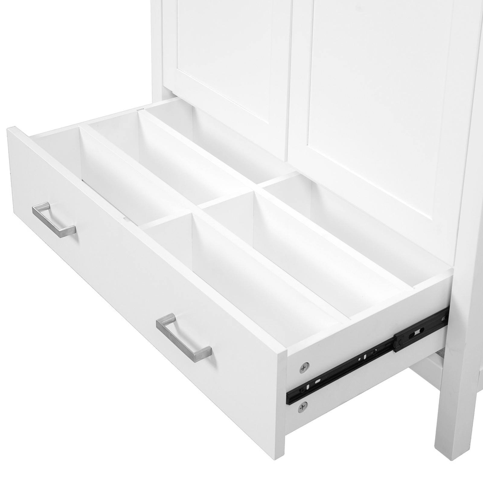 36-Inch Bathroom Vanity with Soft-Close Doors, Overflow-Protected Ceramic Sink &