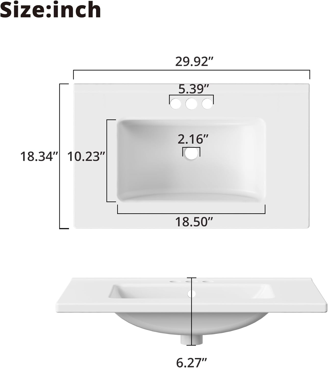30″ Farmhouse Bathroom Vanity with Sink & Sliding Barn Door, White
