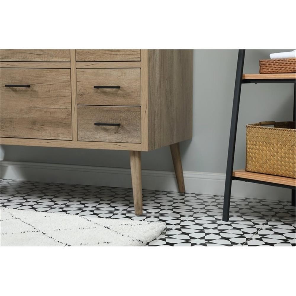 Elegant Decor Boise 48″ Aluminum MDF Single Bathroom Vanity in Natural Oak