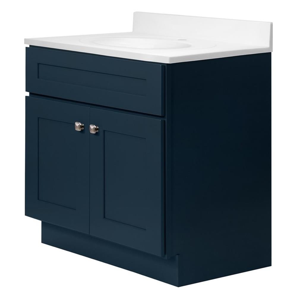 Bowery Hill 31-Inch Bath Vanity – Dark Night Base and Single Hole Top