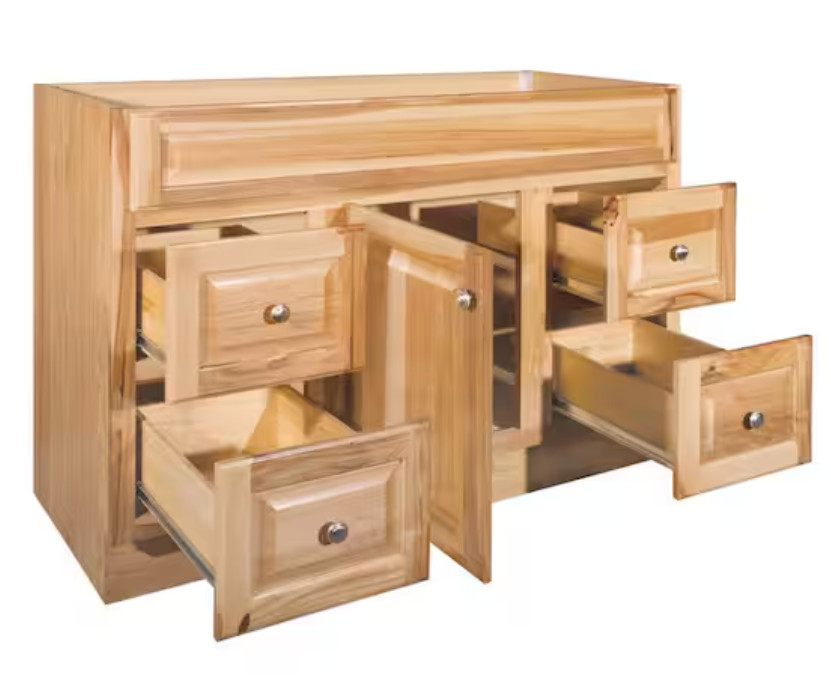 Glacier Bay Hampton 48 Bath Vanity Cabinet – Natural Hickory, Cabinet Only NEW