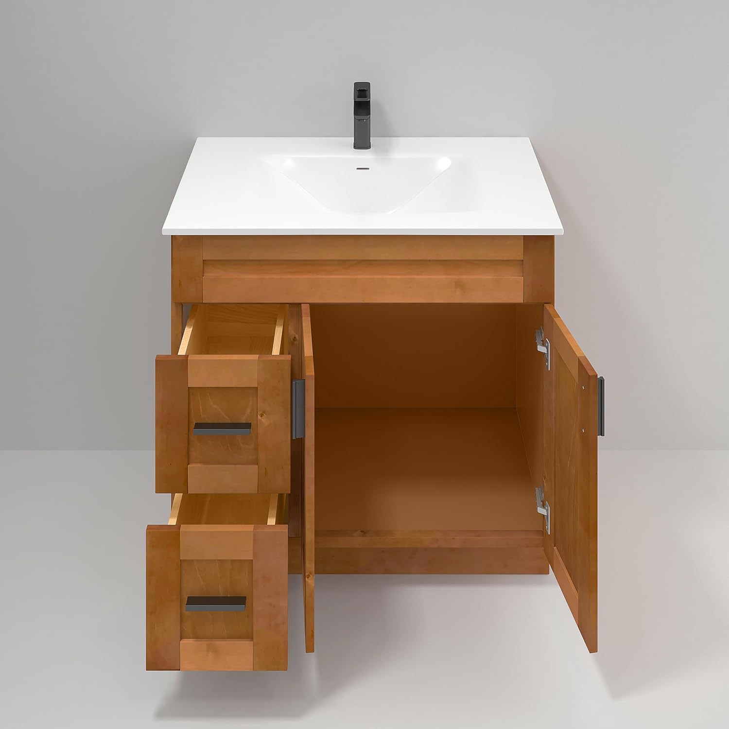 36″ Maple Shaker Sink Base Bathroom Vanity with Drawers – Easy Assembly