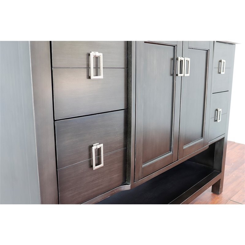Monterey 49″ Oval Sink Solid Wood Vanity in Silvery Brown/Black Galaxy