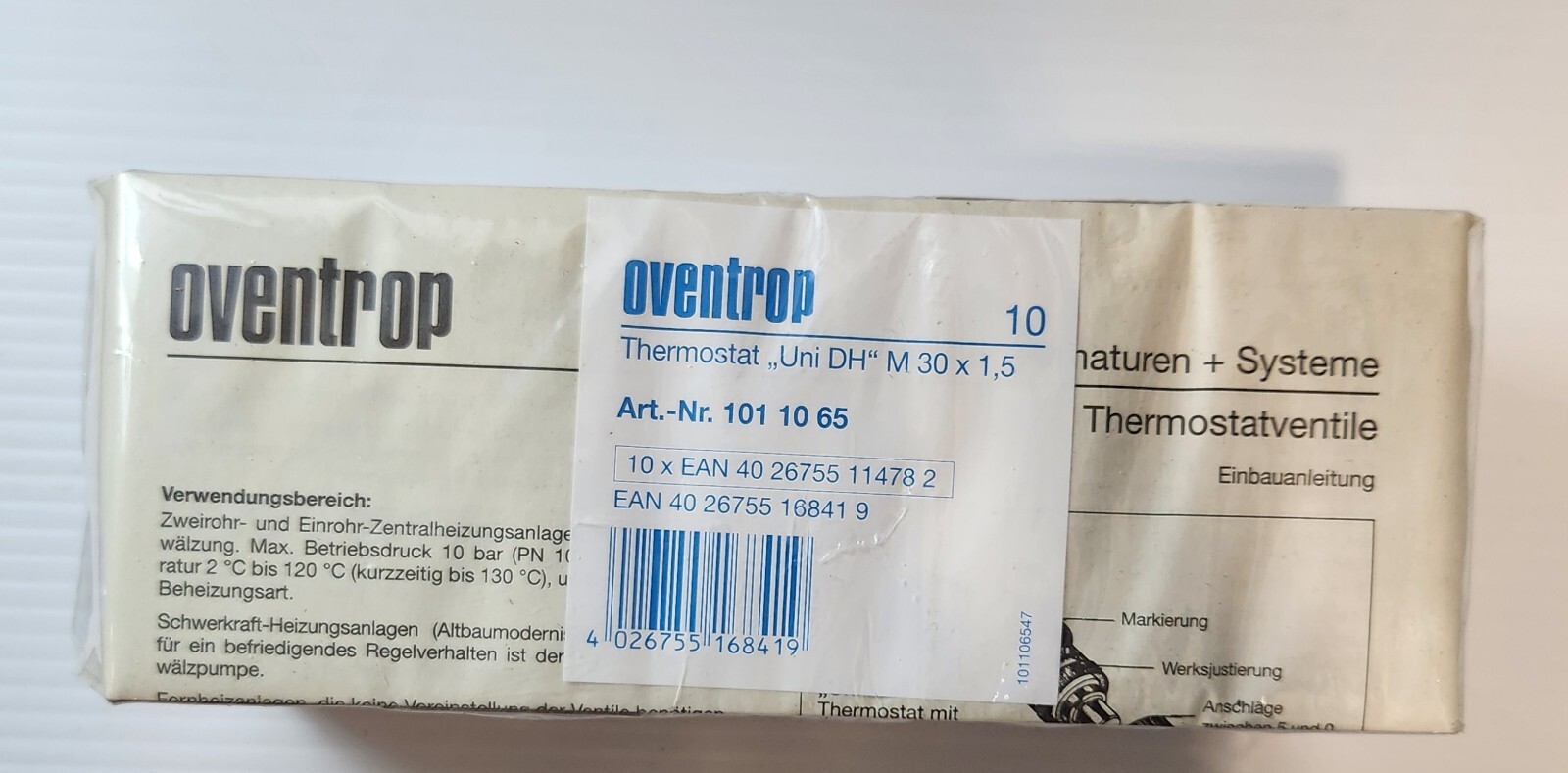 OVENTROP-THERMOSTAAT “UNI DH” M30 X 1, 5-SKU: 101 10 65-ONLY SALE LOTE OF 10 PCS
