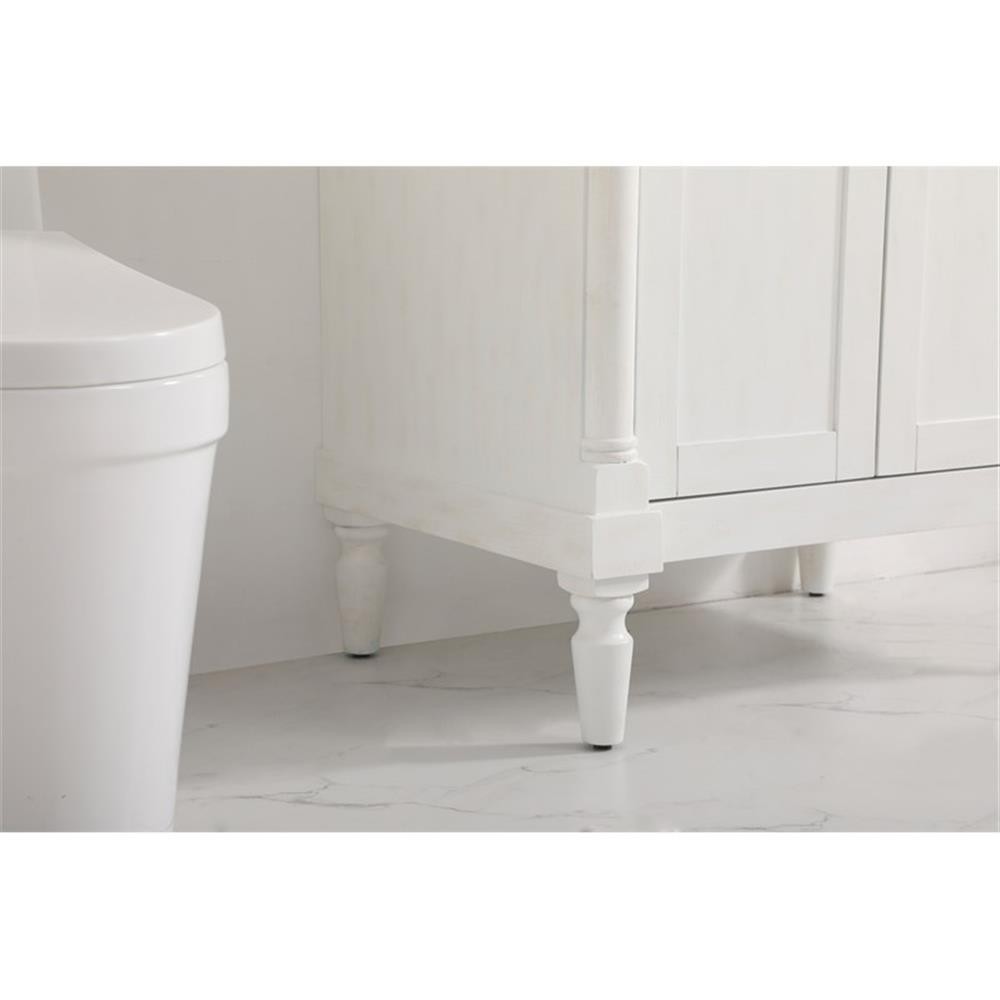 Elegant Decor Lexington 30″ Wood Bathroom Vanity in Antique White/Brushed Nickel