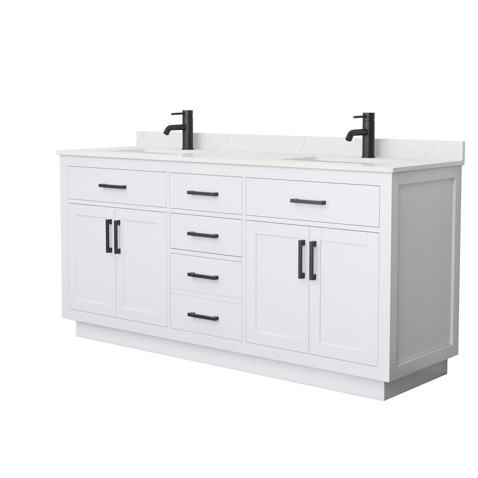 Wyndham Collection WCG262672D-QTZ-UNSMXX Beckett TK 72″ – Dark Gray / White