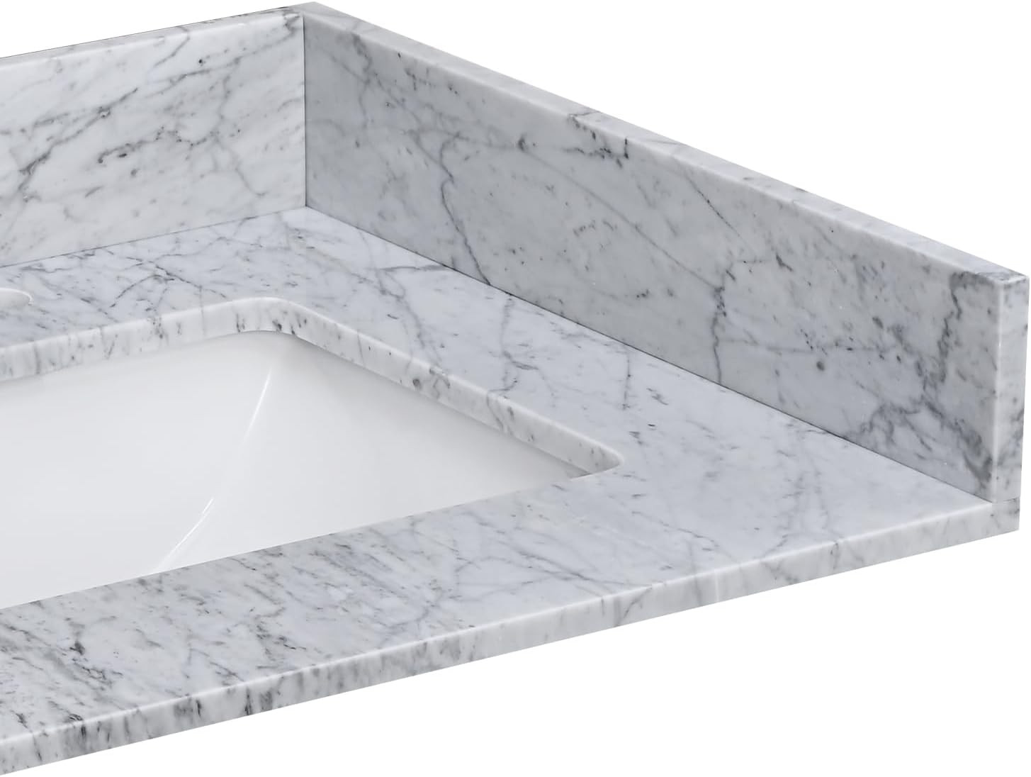 21″ Carrara Marble Side Splash for Elegant Bathroom Vanity Sink Top