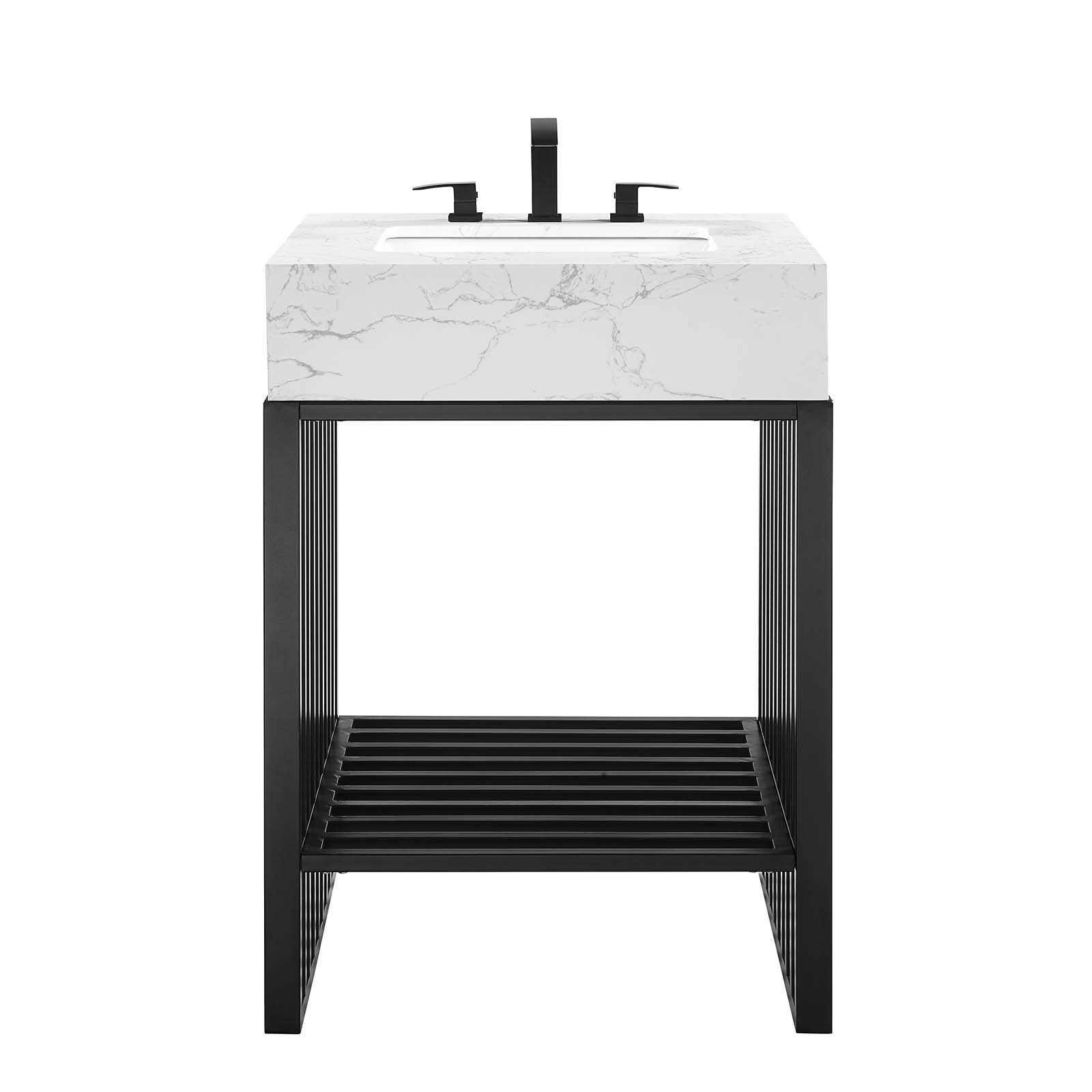 Modway Gridiron 24″ Bathroom Vanity in White Black