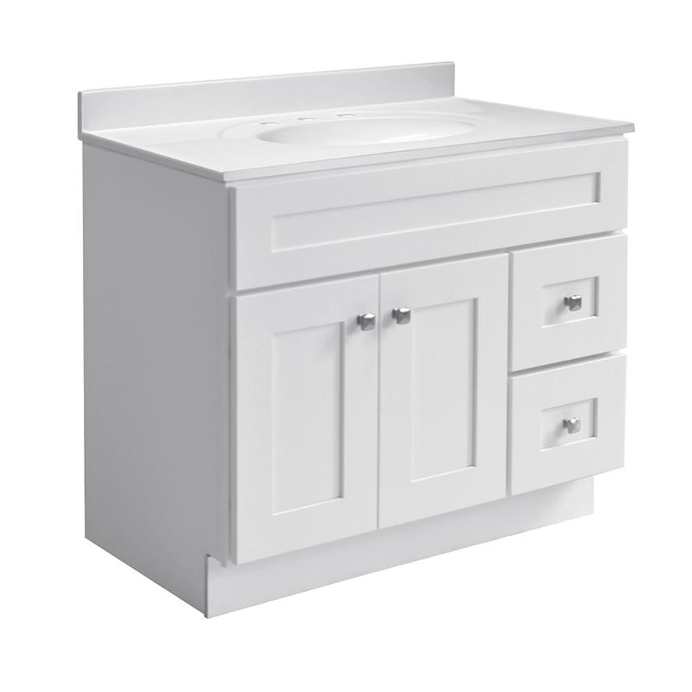 Brookings 36″ Bathroom Vanity Shaker Wood Fully Assembled Sherwin Williams-White