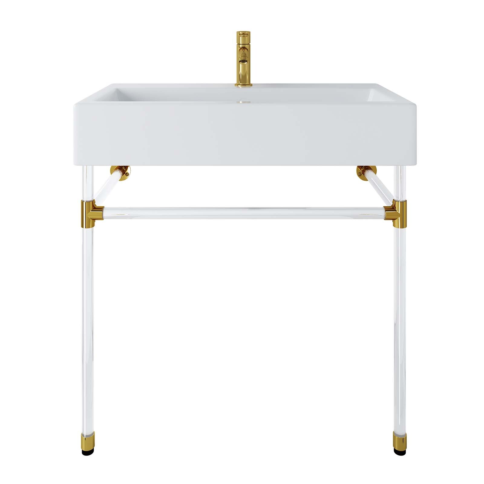 Modway Redeem 32″ Wall-Mount Acrylic Bathroom Vanity