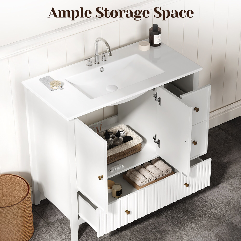 36″ Bathroom Vanity with Sink Combo Bathroom Cabinet with Doors and Drawer